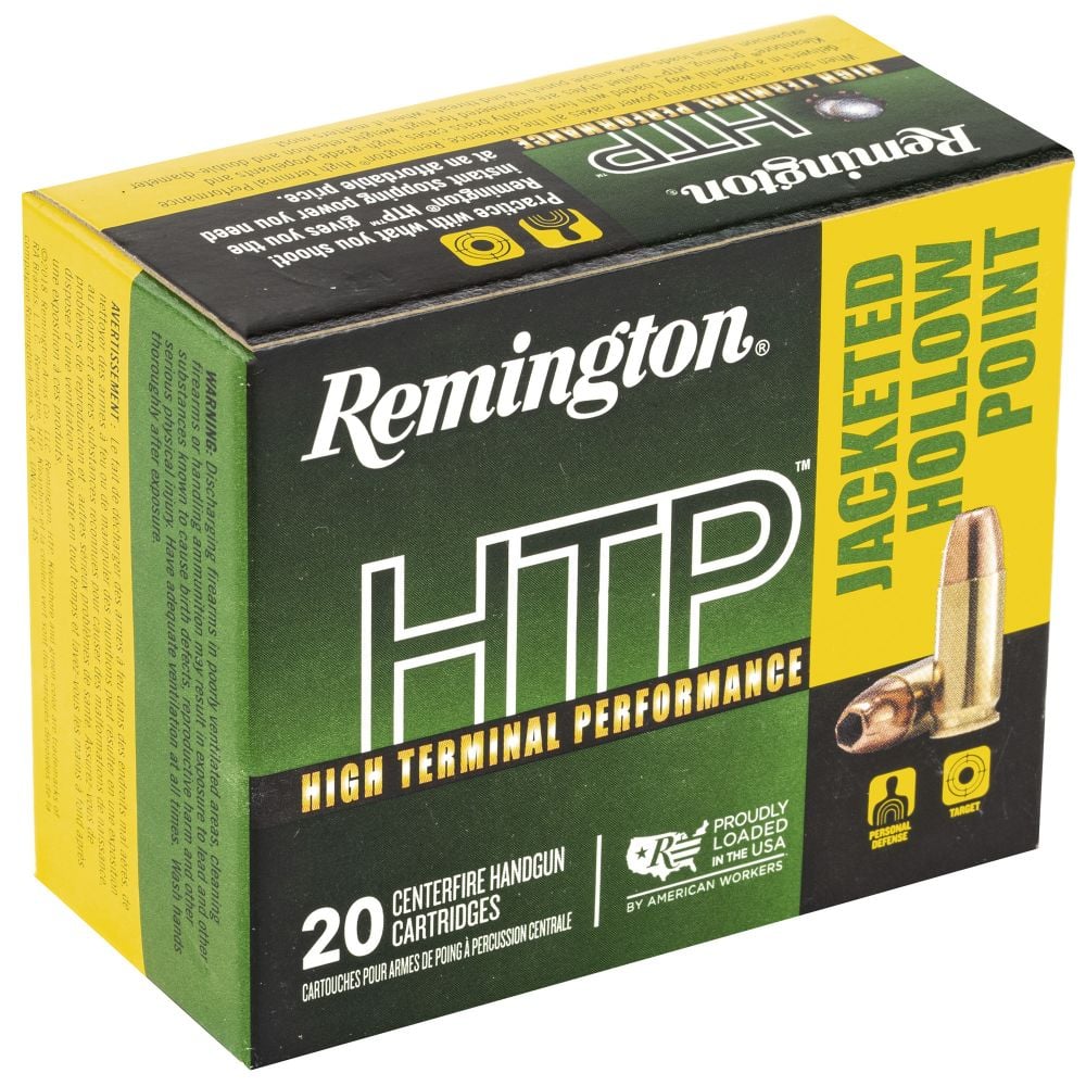 Remington HTP 40S&W 180gr Jacketed Hollow Point 20 Per Box/25 Case - Brass Casing