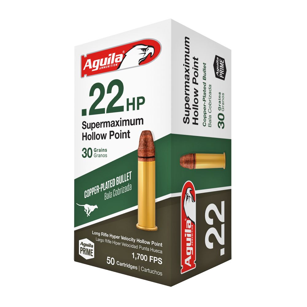 AGUILA 22LR SUPER MAX 30GR HP 50rd box - Brass Casing