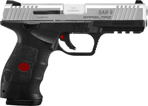 SAR USA SAR9ST 9mm 4.4" Stainless, 17+1 - 17+1 Rounds | 4.4" Barrel | Polymer Grips | Stainless/Silver