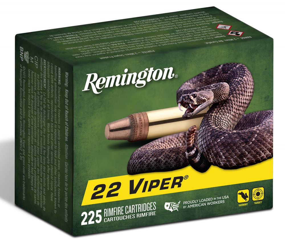 Remington Viper Rimfire Ammunition .22 LR 36gr TCSB 1410 fps 225/ct - Brass Casing