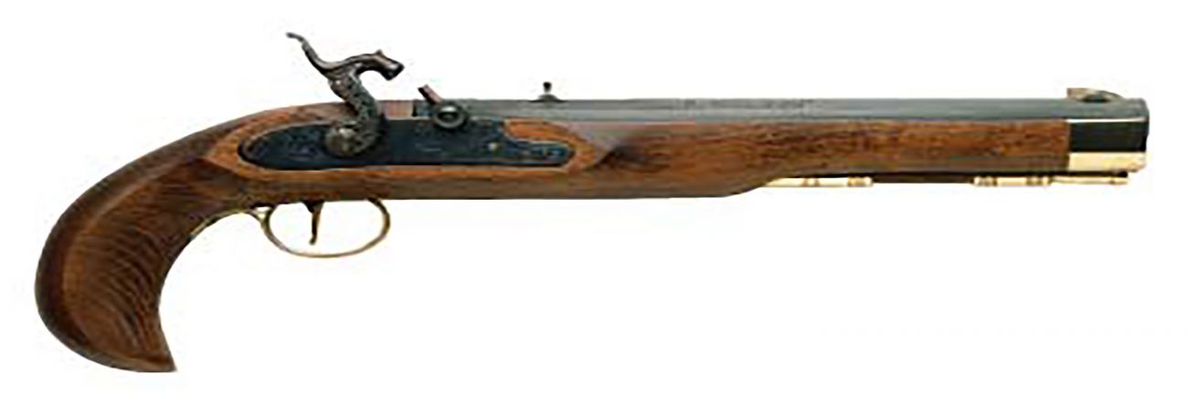 Traditions Kentucky Pistol Single Shot 50 Cal Percussion 10" Color Case Hardened Frame Blued Barrel Walnut Grip
