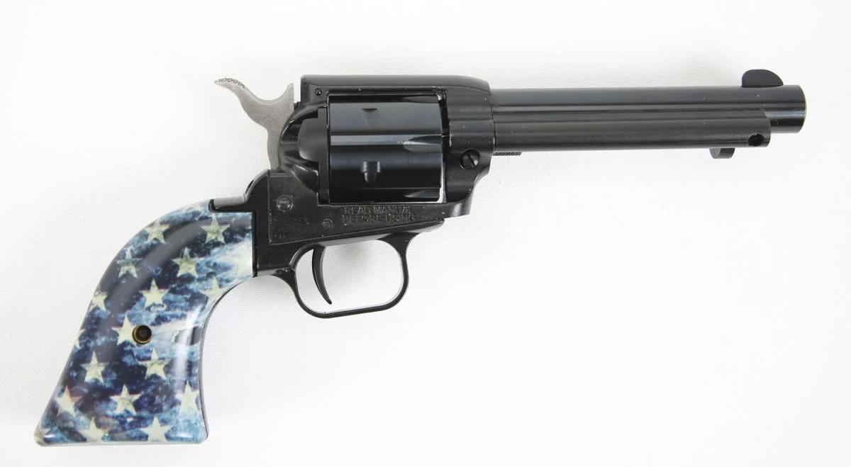 Heritage Manufacturing Rough Rider Flag 4.75" 22 Long Rifle Revolver - 6 Rounds | 4.75" Barrel | Polymer Grips | Iron Sights