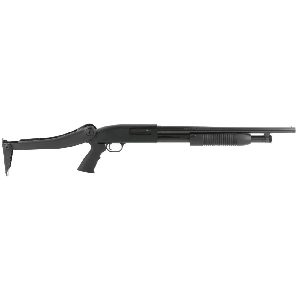 Mossberg & Sons Maverick 88 12 Gauge Pump Action Shotgun - 5+1 Rounds | 18.5" Barrel | Folding Stock | Synthetic | Blue/Black