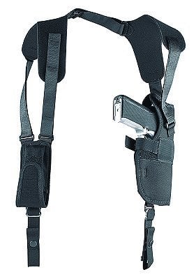 U. Mike's Sidekick Vertical Shoulder Holster Size 5 8305-1 - Black Color | 4.5"-5" Barrel Large Auto Gun Mod | Nylon Material | Textured Model | Shoulder Holster System Type