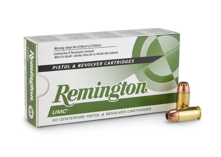 Remington .45 ACP 230 Grain Jacketed Hollow Point 50rd box - Brass Casing