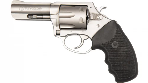 Charter Arms Pitbull 380 ACP Revolver - 6 Rounds | 3" Barrel | Rubber Grips | Stainless/Silver