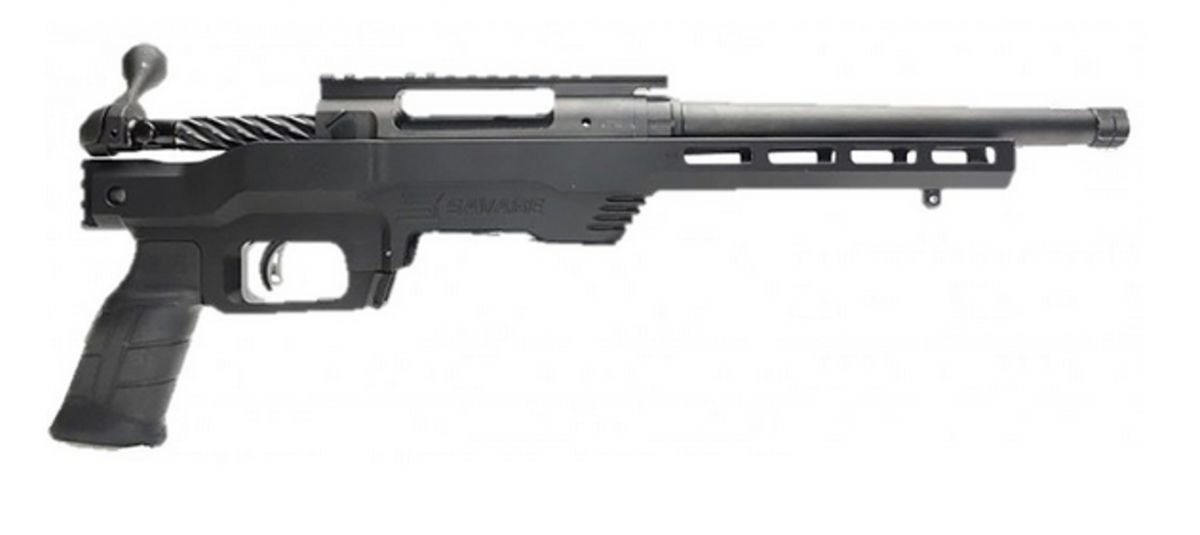 Savage Arms 110 PCS 308 Win 10.5" 10+1 Matte Black Carbon Steel/Barrel Black Cerakote Aluminum Pistol Chassis - 10 Rounds | 10.5" Barrel | Polymer Grips | Blue/Black