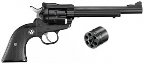 Ruger Single-Six Convertible .22 LR / .22 Mag 6.5" Blued Revolver - 6 Rounds | 6.5" Barrel | Polymer Grips | Blue/Black | Adjustable Sights