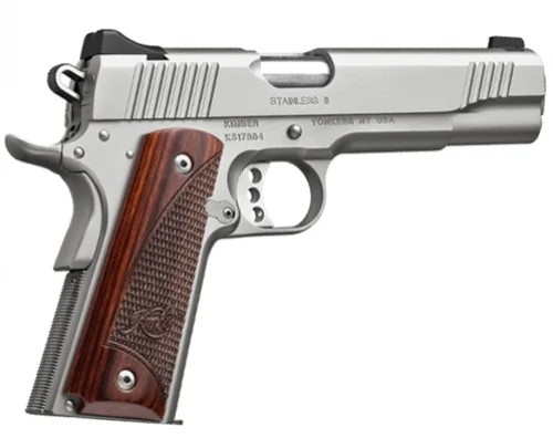 Kimber Stainless II 45 ACP Pistol - 7+1 Rounds | 5" Barrel | Wood Grips | Stainless/Silver