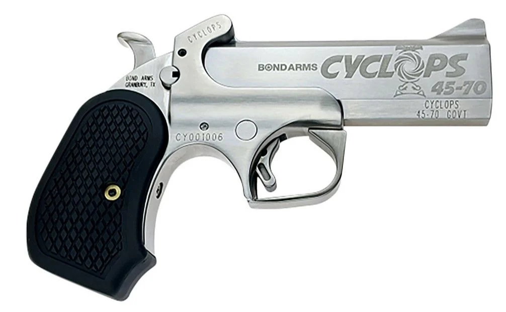 Bond Cyclops 45-70 Government, 4.25" barrel, Satin B6 Grips - 1 Round
