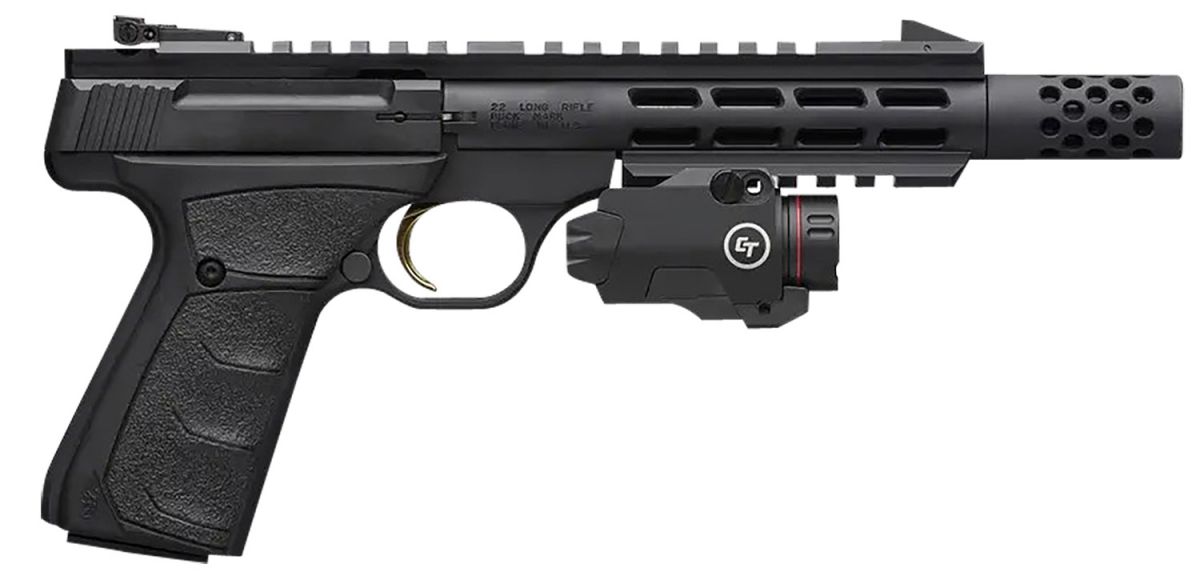 Browning Buck Mark Field Target Vision .22 LR Semi Auto Pistol - 10+1 Rounds | 5.87" Barrel | Blue/Black | Adjustable Sights