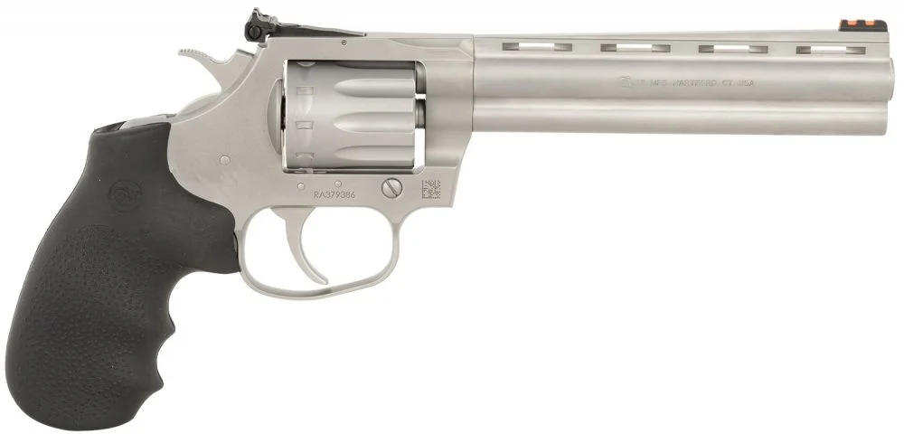 Colt Mfg King Cobra Target .22 LR 6 Round 6" Matte Stainless Steel Vent Rib Barrel, Matte Stainless Stainless Steel - 6 Rounds | 6" Barrel