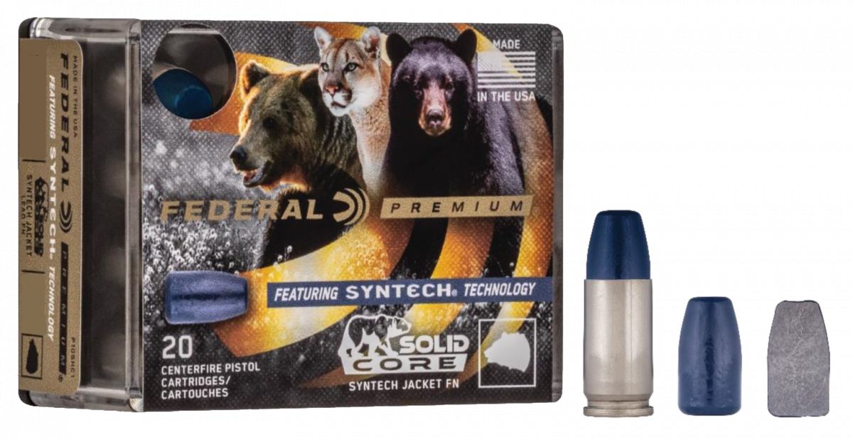 Federal Premium 40 S&W 200Grain, Solid Core Synthetic Flat Nose 20 Per Box - Brass Casing