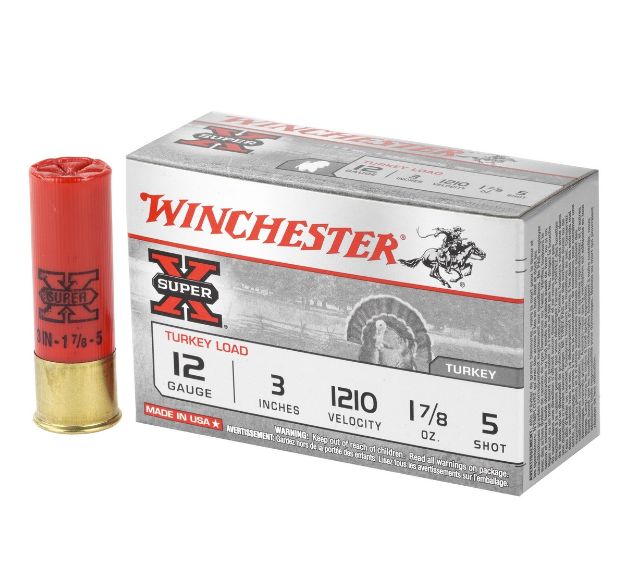 Winchester Super-X Turkey 12 GA3"1-7/8 oz#5 Copper Plated10rd box