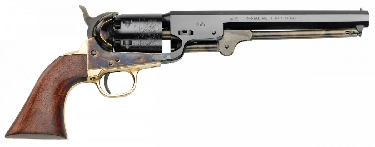 Pietta 1851 Navy Steel36 Black Powder 6 7.37" Blued Case Hardened Walnut