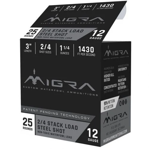 Migra Waterfowl 12 GA 3" 1-1/4oz#2 & 4 25rd box