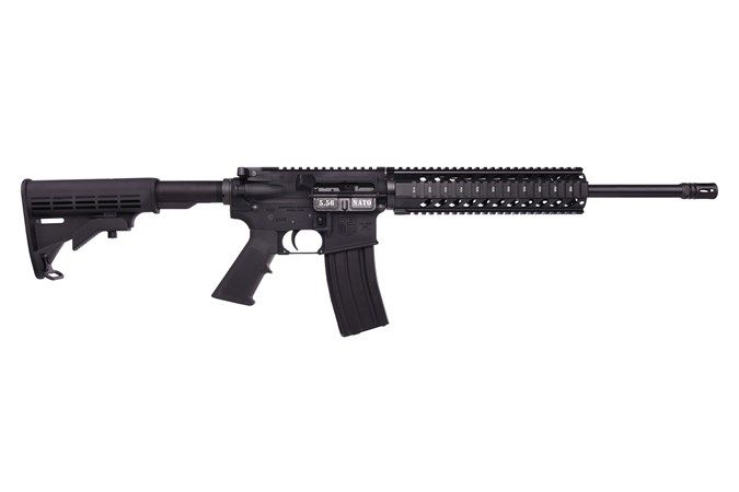 Diamondback DB1717K002 DB15 5.56x45mm NATO 16" 30+1 Black 6 Position Stock Black A2 Grip Right Hand 10" Free-Float Quad Rail - 30+1 Rounds | 16" Barrel | Folding/Collapsible Stock | Blue/Black