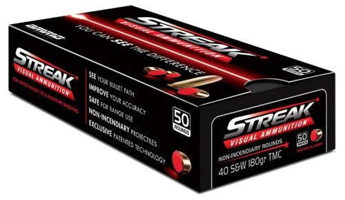 Streak 40 S&W 180gr TMC RED Tracer 50rd - Brass Casing