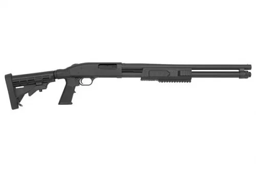 Mossberg & Sons 590T FLEX 8+1 3" 12 GA 20" - 8+1 Rounds | 20" Barrel | 3" Chamber | Adjustable Stock | Synthetic | Blue/Black