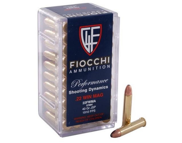 Fiocchi PISTOL SHOOTING DYNAMICS .22 MAGJacketed Soft Poi - Brass Casing