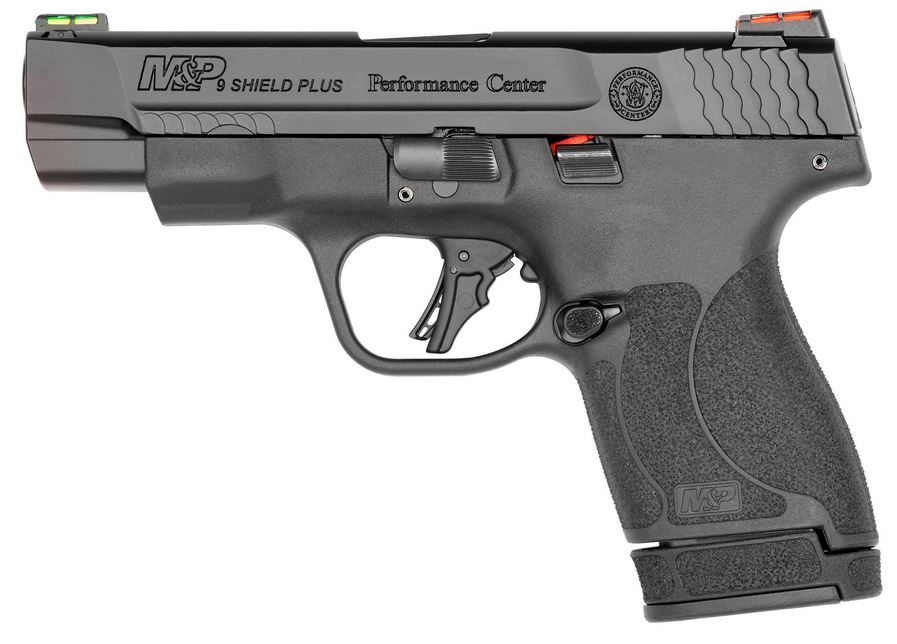 Smith & Wesson Performance Center M&P 9 Shield Plus No Thumb Safety 9mm Pistol - 13+1 Rounds | 4" Barrel | Polymer Grips | Blue/Black | Night Sights