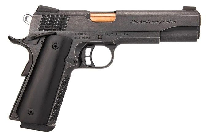 Kimber 45th Anniversary 1911 45 ACP Semi Auto Pistol - 8+1 Rounds | 5" Barrel | Blue/Black | Night Sights
