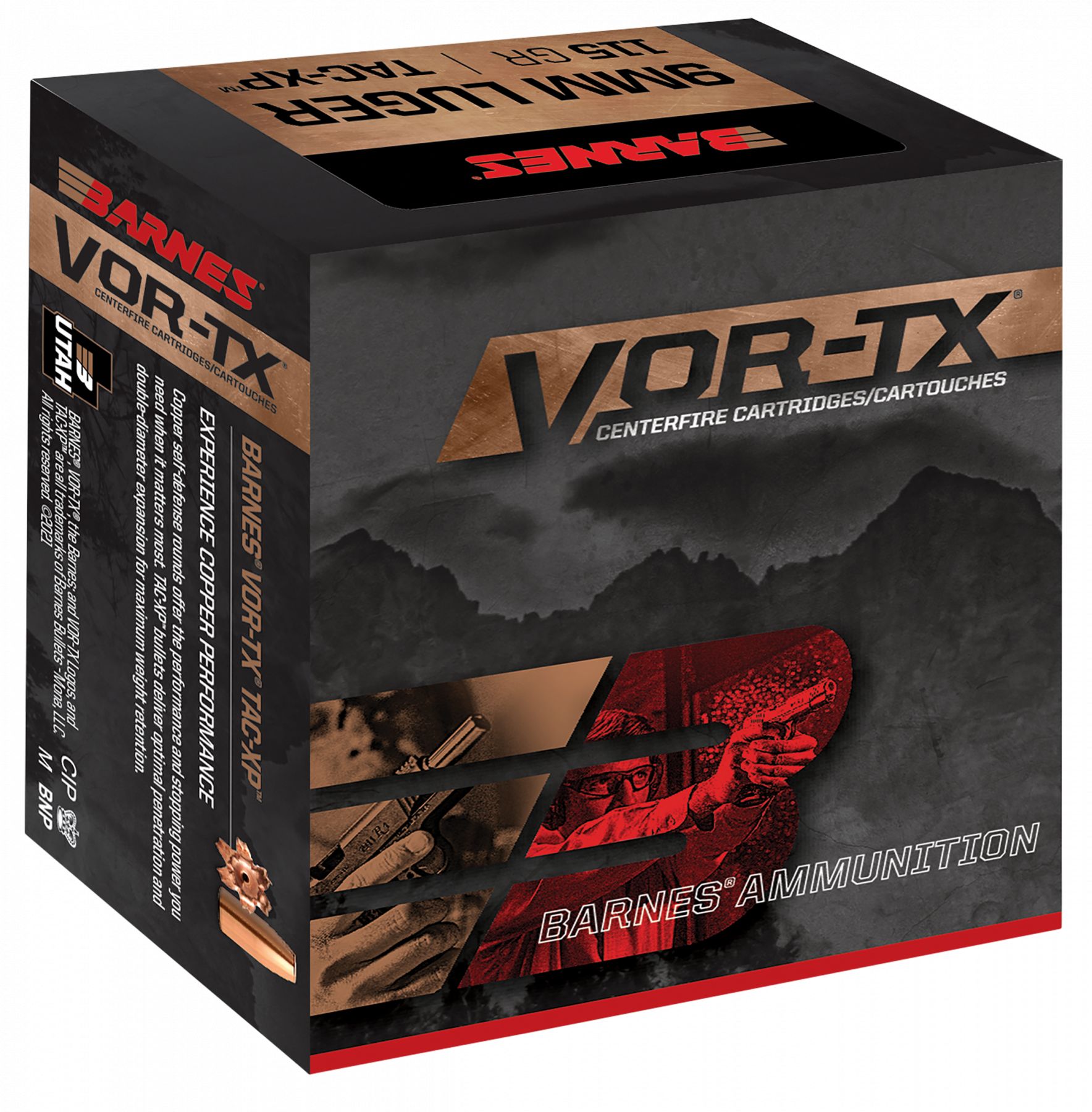 Barnes Bullets VOR-TX 45Auto 185gr TAC-XP 20 Per Box/10 Case - Brass Casing