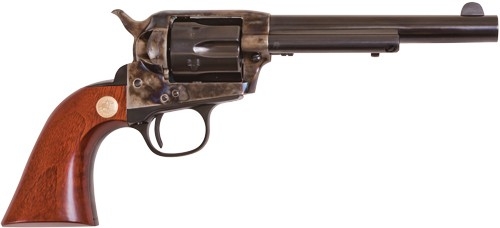 Cimarron Model P Jr. 5.5" 38 Special Revolver - 6 Rounds | 5.5" Barrel | Wood Grips | Blue/Black | 3-Dot Sights