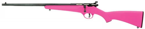 Savage Arms Rascal Youth Left Hand Pink 22 Long Rifle Bolt Action Rifle - 1 Round | 16.125" Barrel | Pink Stock | Synthetic | Blue/Black