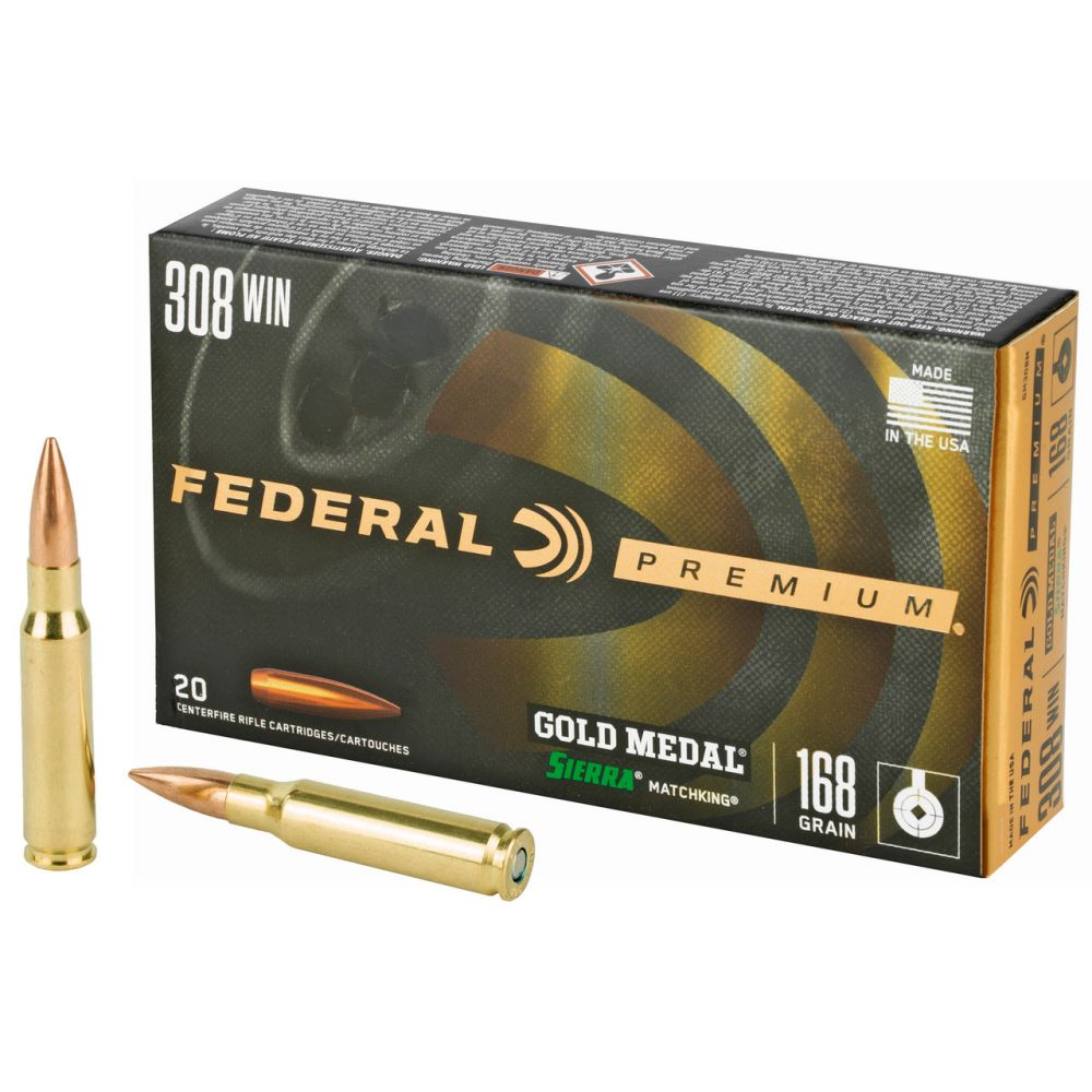 Federal Gold Medal .308 WinchesterSierra MatchKing BTHP 168GR20RD box - Brass Casing