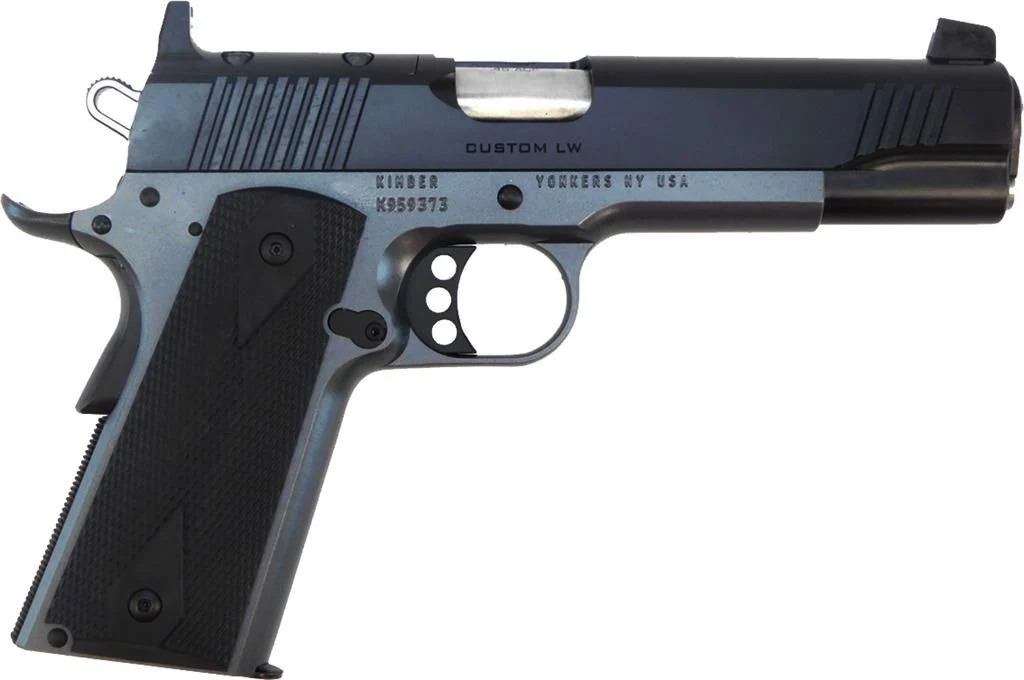 Kimber Custom Shadow Ghost LW Pistol 45 ACP 5 in. Black and Grey 8 rd. - 8 Rounds | 5" Barrel | Rubber Grips | Blue/Black
