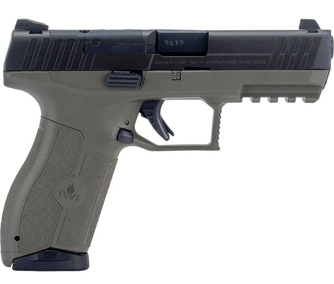 IWI US, Inc. US MASADA 9mm Luger 4.10" 10+1 Flat Dark Earth Flat Dark Earth Steel Slide Textured Black Polymer Grip - 10+1 Rounds | 4.1" Barrel | FDE/Tan