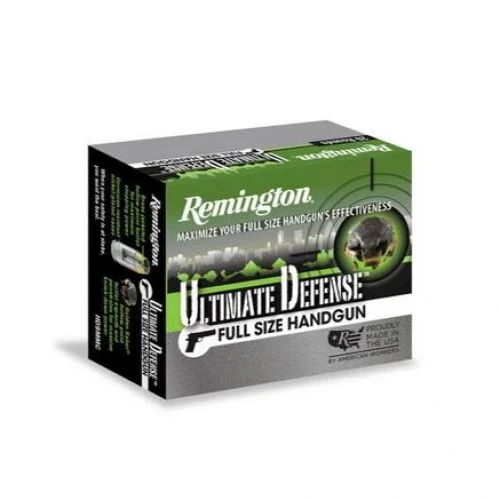 Remington Ammunition 28971 Ultimate Defense .45 ACP 185 gr Brass Jacket Hollow Point (BJHP) 20 Bx/ 25 Cs - Nickel Plated Brass Casing