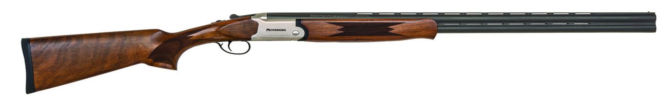 Mossberg & Sons Silver Reserve 12 GA 28"Satin Silver Rec Satin Black Walnut Fixed Stock- 2 Rounds | 28" Barrel | 3" Chamber | Black Walnut Stock | Wood | Stainless/Silver