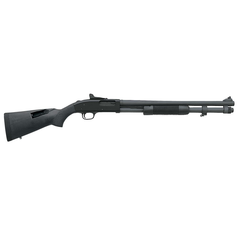 Mossberg & Sons 590A1 12 GA 20" 9 Round Ghost Rings Speedfeed Stock Parkerized - 8+1 Rounds | 20" Barrel | 3" Chamber | Fixed Stock | Synthetic | Blue/Black
