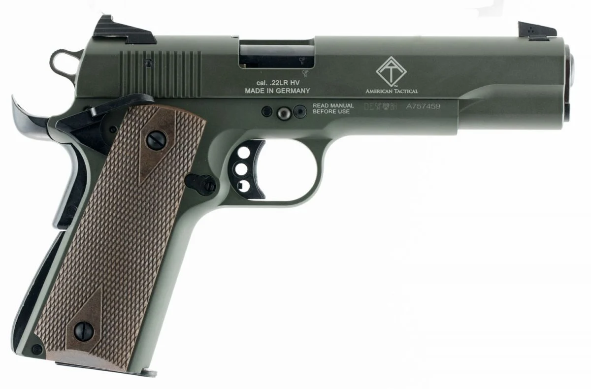 American Tactical GSG 1911 Green 22LR Semi Auto Pistol - 10+1 Rounds | 5" Barrel | Green