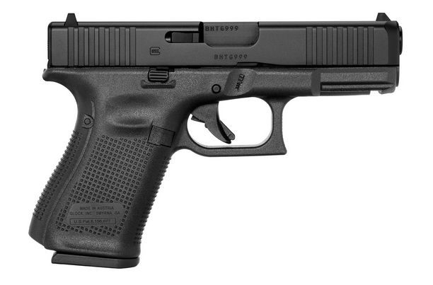 Glock G19 Gen5 Compact 9mm Semi Auto Pistol 15+1 - 15+1 Rounds | 4.02" Barrel | Black | 3-Dot Sights