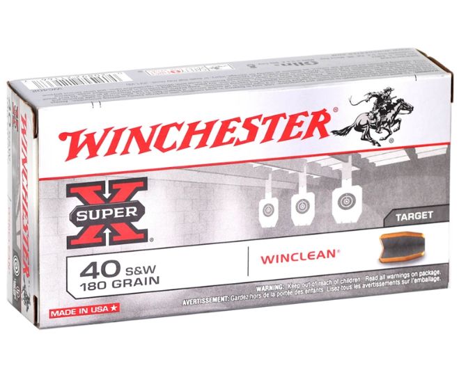 Winchester Super X Winclean Brass Enclosed Base Soft Point 40 S&W Ammo 180 gr 50 Round Box - Brass Casing