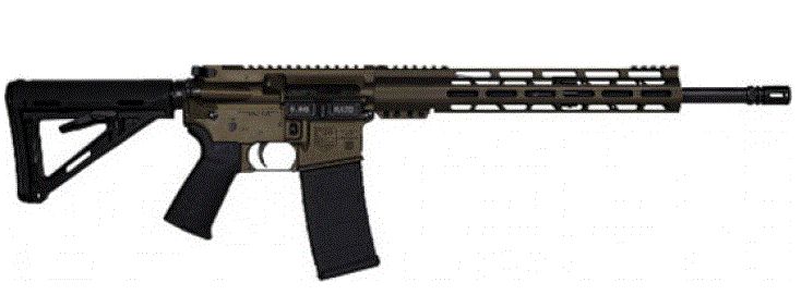 Diamondback Firearms DB15 Black Gold Series Optic Ready Midnight Bronze 223 Remington/5.56 NATO AR15 Semi Auto Rifle - 30+1 Rounds | 16" Barrel | Black Magpul MOE Stock | Synthetic