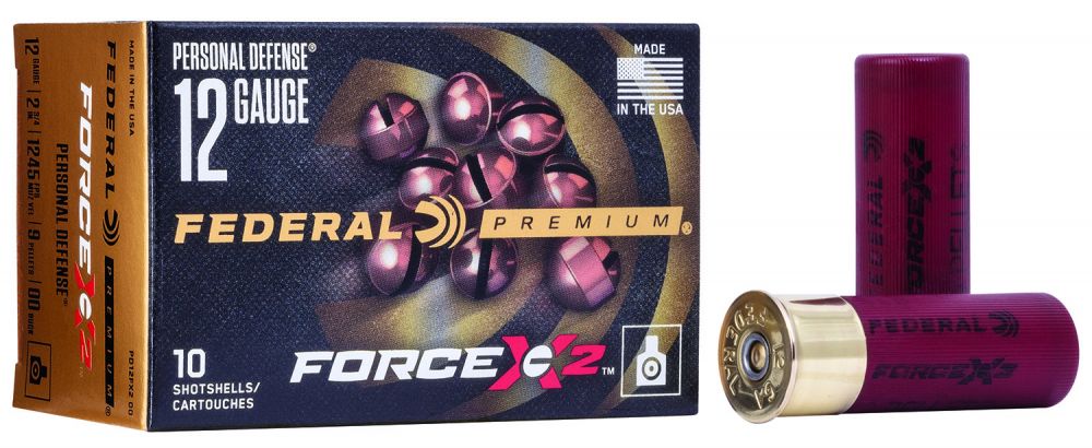 Federal Premium Force X2 12 GA 1.75" 9 Pellets 00 Buck Round 10 Bx/ 25 Cs