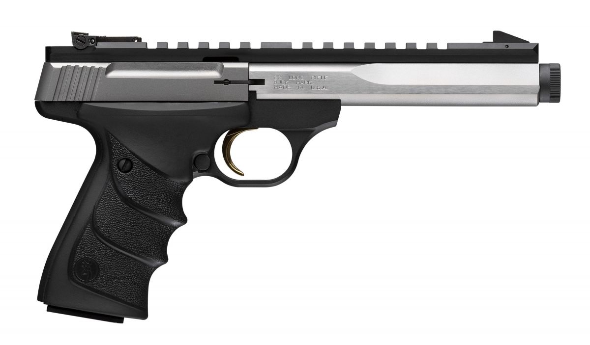 Browning Buck Mark Contour 22LR Semi Auto Pistol - 10+1 Rounds | 5.9" Barrel | Stainless/Silver