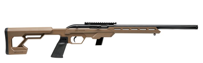 Savage Arms 64 Precision .22 LR Semi Auto Rifle - 20+1 Rounds | 16.5" Barrel | FDE Synthetic Stock | Blue/Black