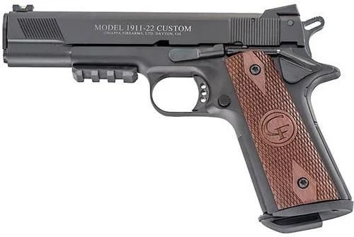 Chiappa Firearms 1911-22 Custom 22 LR Semi Auto Pistol - 10 Rounds | Wood Grips | Blue/Black