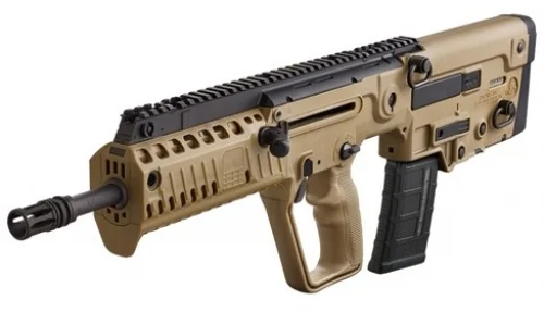 IWI US, Inc. US Tavor X95 5.56x45 NATO 16.5" FDE 30+1 - 30 Rounds | 16.5" Barrel | Flat Dark Earth Stock | Synthetic | Blue/Black