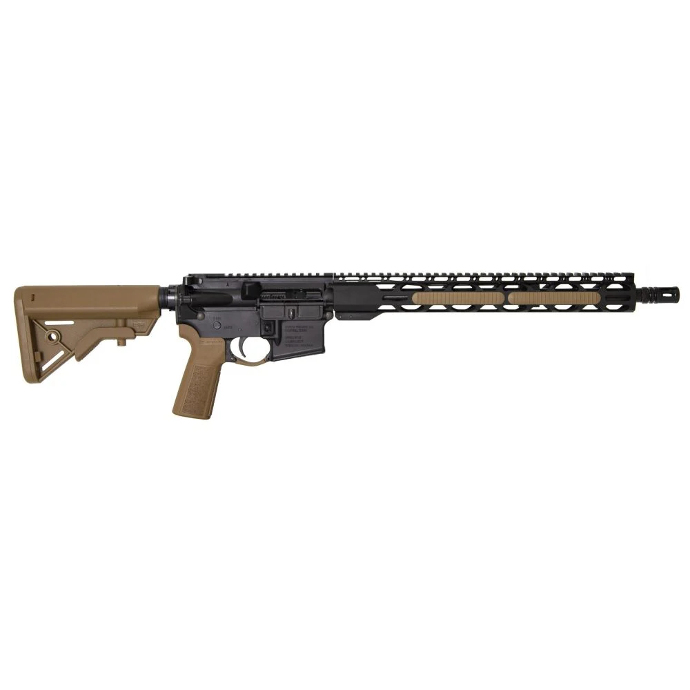 Radical Firearms FR16 SOCOM 5.56 NATO 16" Coyote Brown, 15" RPR Rail 30+1 - 30+1 Rounds | 16" Barrel | Blue/Black