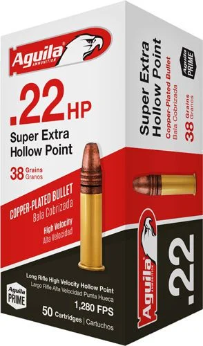 Aguila Super Extra HP .22 LR 38 Grain CPHP 2000 Rounds - Brass Casing