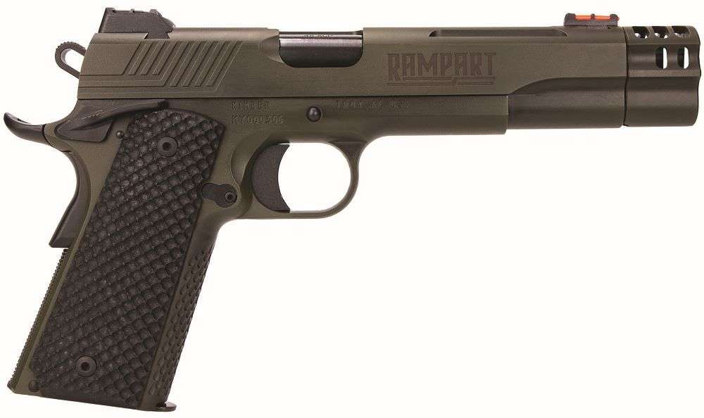 KIMBER RAMPART 1911 38SUPER 5" W/ COMP OD GREEN BLK G10 GRIPS 1-8RD MAG - 8+1 Rounds | 5" Barrel