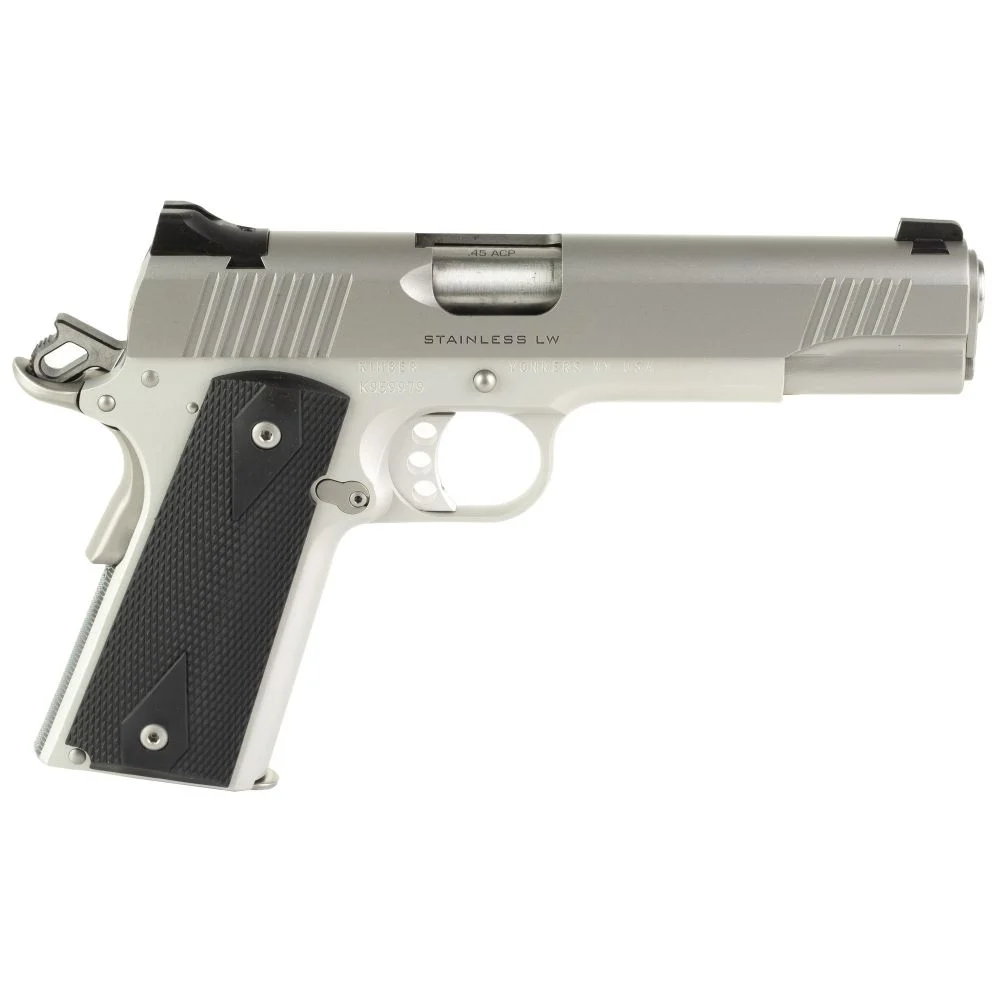 Kimber 1911 Stainless LW 45ACP Semi Auto Pistol - 7 Rounds | 5" Barrel | Stainless/Silver