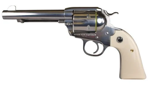 Ruger Vaquero Bisley 357 Magnum 5.5" Gloss Stainless, Faux Ivory Grips - 6 Rounds | 5.5" Barrel | Ivory/Pearl Grips | Stainless/Silver
