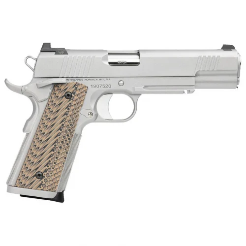 Dan Wesson Specialist 9mm 5" 10+1 Stainless Steel Black/Brown G10 Grip - 10+1 Rounds | 5" Barrel | Composite Grips | Stainless/Silver | Night Sights